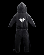 Load image into Gallery viewer, Upgraded Premium Denim Acid Dark Grey Flare Kids Set
