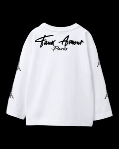 Kids White Long Sleeve T