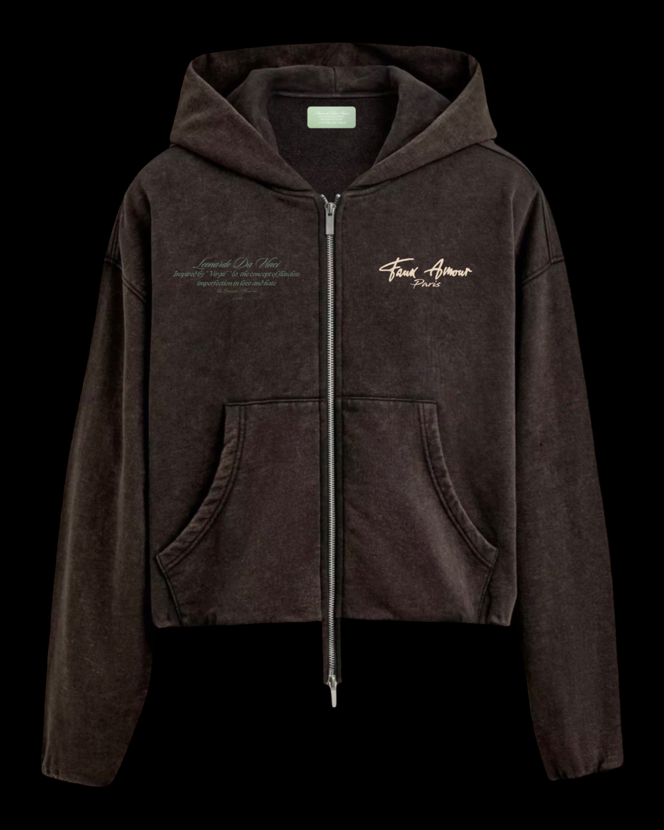 Vinci Virgil Premium Brown Zipped Hoodie
