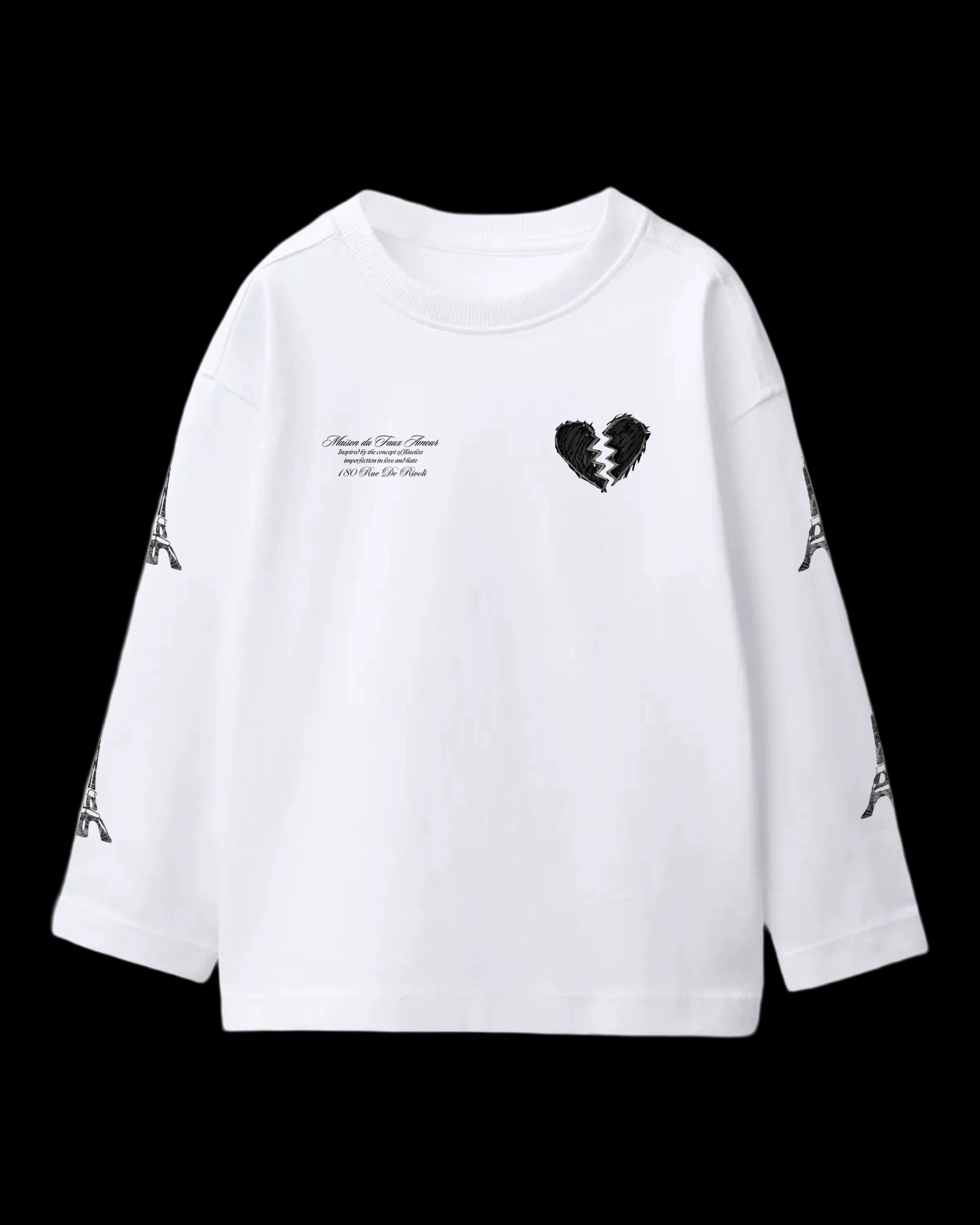 Kids White Long Sleeve T